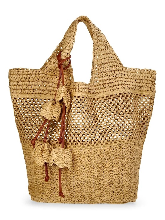 Time and Tru Handbags - Time and Tru Women's Straw Tulip Tote Bag NWT